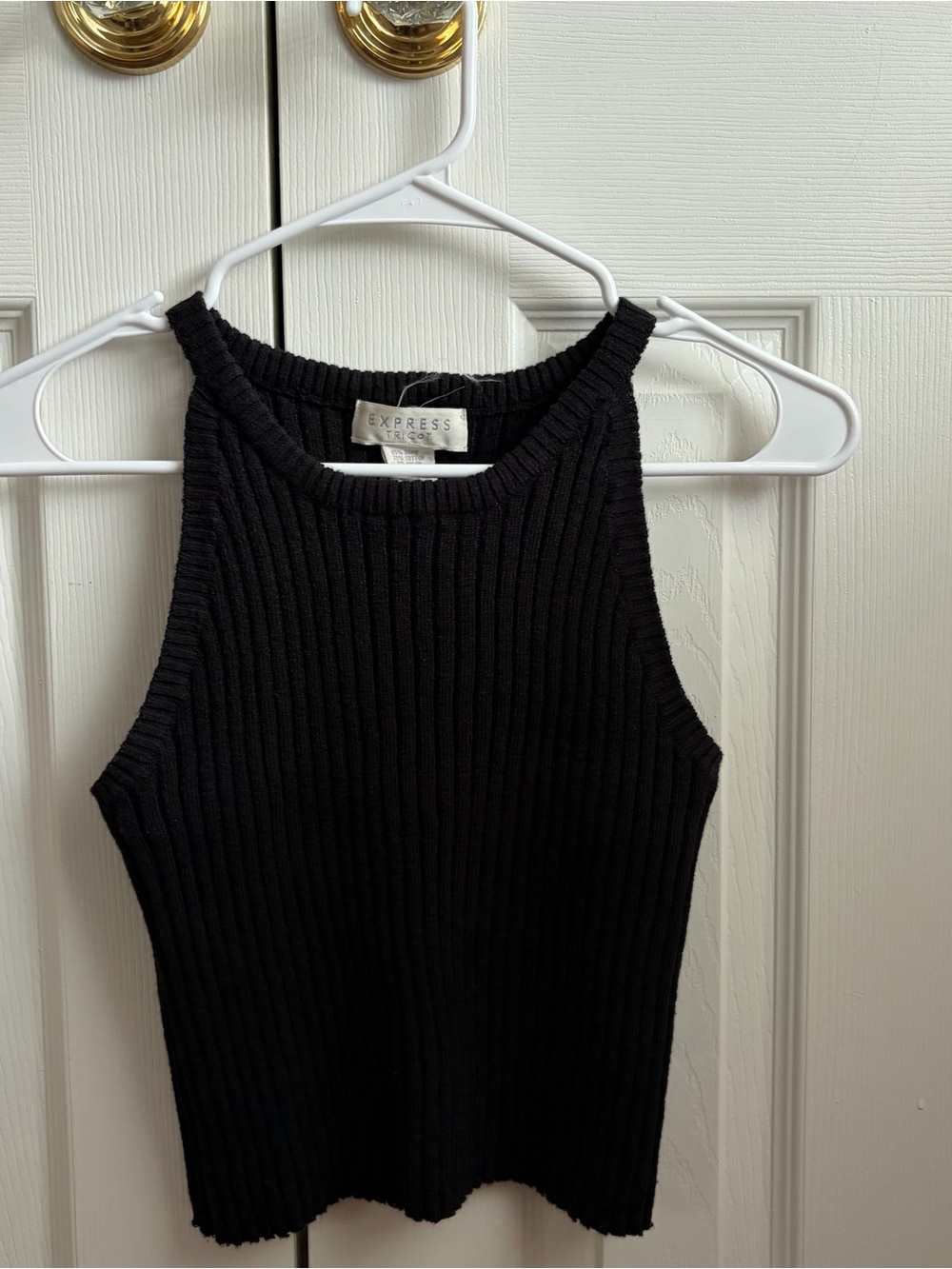Express Black Ribbed Tank Top